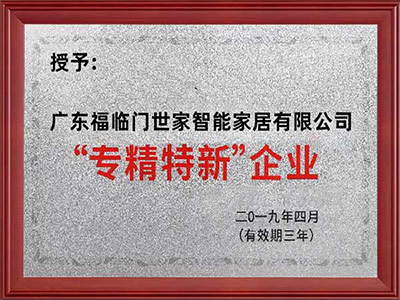 2021年荣获「广东省专精特新企业」